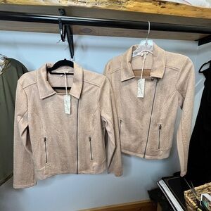 Mystree Tan Faux-Suede Asymmetrical Zip Moto Jacket